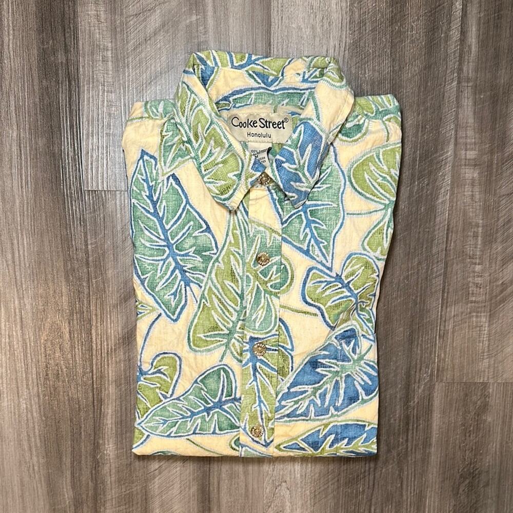 Cooke Street Vintage Tropical Palms Short Sleeve Button Down - Medium